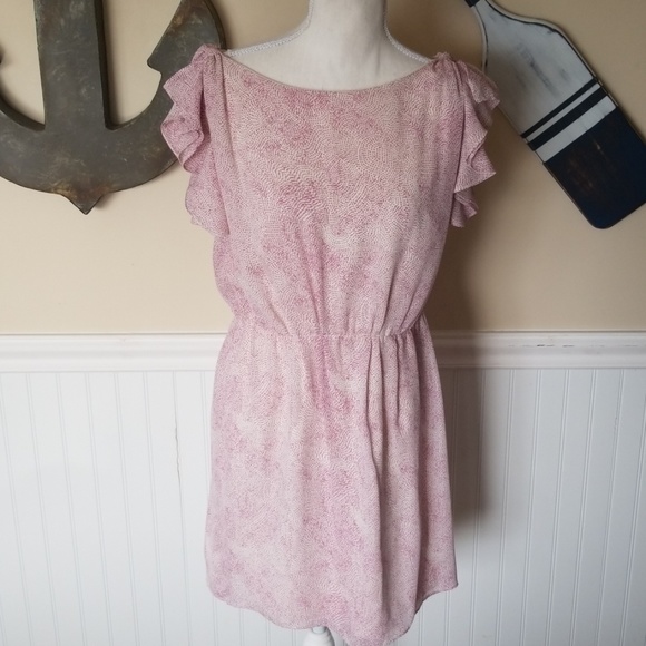 LOFT Dresses & Skirts - Purple ruffle sleeve dress
